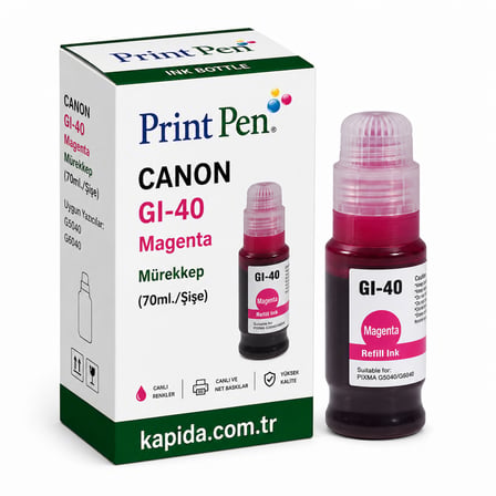 Printpen Canon Gi 40 Kirmizi Murekkep (70Ml /Sise) G5040 G6040 Kartus