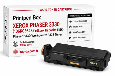 Printpen Box Xerox Phaser 3330 (106R03623) Yüksek Kapasite (15K) Phaser 3330 WorkCentre 3335 Toner