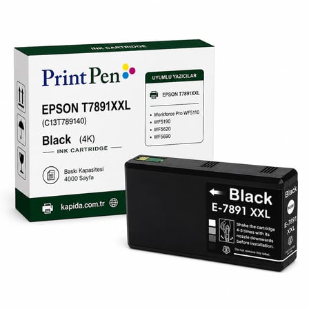Printpen Epson T7891Xxl (C13T789140) Black (4K) Workforce Pro Wf5110 Wf5190 Kartus