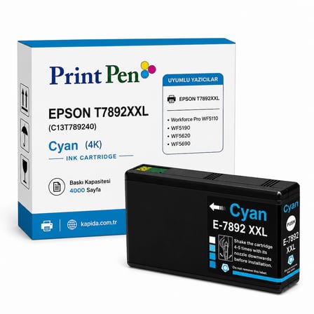 Printpen Epson T7892XXL (C13T789240) Mavi (4K) WorkForce Pro WF5110 WF5190 Kartuş