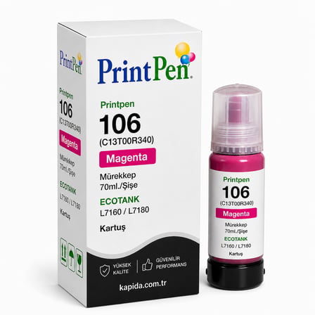 Printpen Epson 106 (C13T00R340) Kırmızı Mürekkep 70Ml./Sise Ecotank L7160 L7180 Kartuş