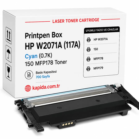 Printpen Box Hp W2071A (117A) Mavi (0 7K) 150 Mfp178 Toner