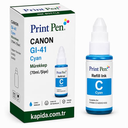 Printpen Canon GI-41 Mavi Mürekkep (70ml./Sise) G1420 G1430 Kartuş
