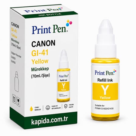 Printpen Canon Gi 41 Sari Murekkep (70Ml /Sise) G1420 G1430 Kartus