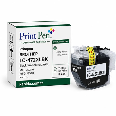 Printpen Brother LC-472XLBK Black Yüksek Kapasite MFC-J2340 MFC-J3540 Kartuş