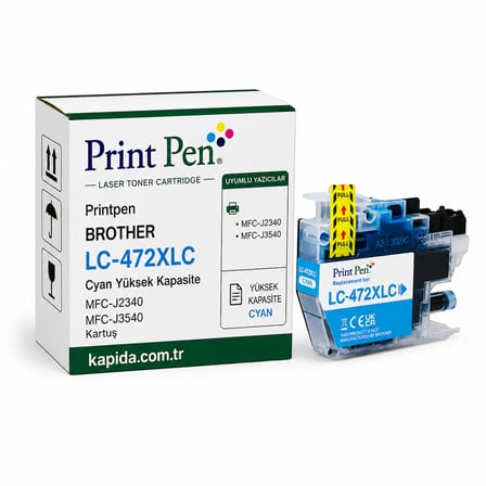 Printpen Brother LC-472XLC Mavi Yüksek Kapasite MFC-J2340 MFC-J3540 Kartuş