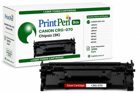 Printpen Box Canon CRG-070 Chipsiz (3K) LBP243 LBP246 Toner