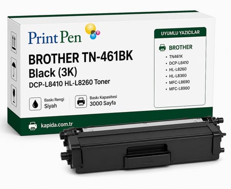 Printpen Box Brother Tn 461Bk Black (3K) Dcp L8410 Hl L8260 Toner