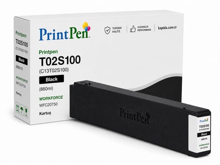 Printpen Epson T02S100 (C13T02S100) Black (880Ml) Workforce Wfc20750 Kartuş