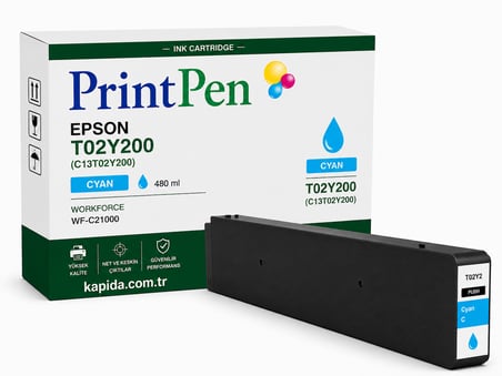 Printpen Epson T02Y200 (C13T02Y200) Mavi (480Ml) Workforce Wf C21000 Kartus