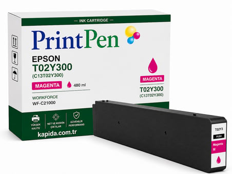 Printpen Epson T02Y300 (C13T02Y300) Kirmizi (480Ml) Workforce Wf C21000 Kartus