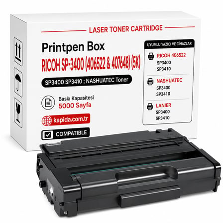 Printpen Box Ricoh Sp 3400 (406522 & 407648) (5K) Sp3400 Sp3410 ; Nashuatec Toner