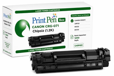 Printpen Box Canon Crg 071 Chipsiz (1 2K) Lbp122 Mf272 Toner