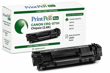 Printpen Box Canon Crg 071H Chipsiz (2 6K) Lbp122 Mf272 Toner