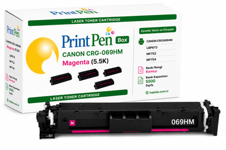 Printpen Box Canon Crg 069M Kirmizi (1 9K) Lbp673 Mf752 Toner