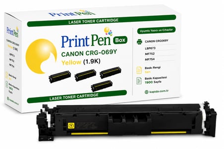 Printpen Box Canon Crg 069Y Sari (1 9K) Lbp673 Mf752 Toner