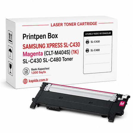 Printpen Box Samsung Xpress Sl C430 Kirmizi (Clt M404S) (1K) Sl C430 Sl C480 Toner