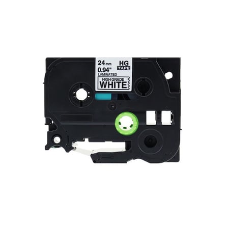 BROTHER P Touch TZ tape HGE251 Beyaz Etikete Siyah 24mmx8M Printpen Muadil