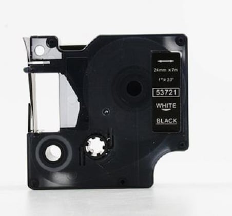 DYMO D1 Serisi Siyah Etikete Beyaz 53721 24mmx7M Muadil