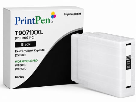 Printpen Epson T9071XXL (C13T907140) Black Ekstra Yüksek Kapasite (270ml) WorkForce Pro WF6090 WF6590 Kartuş