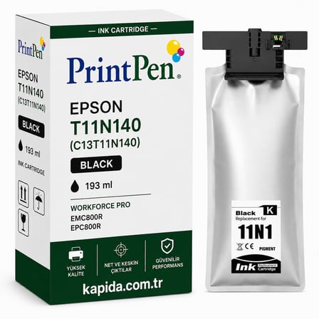 Printpen Epson T11N140 (C13T11N140) Black (193Ml) Workforce Pro Emc800R Epc800R Kartus