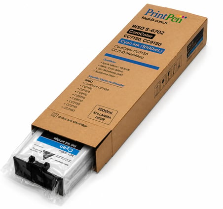 Printpen Riso S-6702 > Comcolor CC7150, CC9150 Mavi Ink (1000ml.) Comcolor CC7150 CC7110 Mürekkep