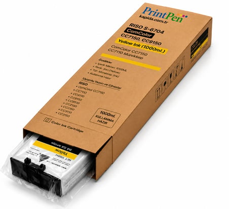 Printpen Riso S-6704 > Comcolor CC7150, CC9150 Sarı Ink (1000ml.) Comcolor CC7150 CC7110 Mürekkep