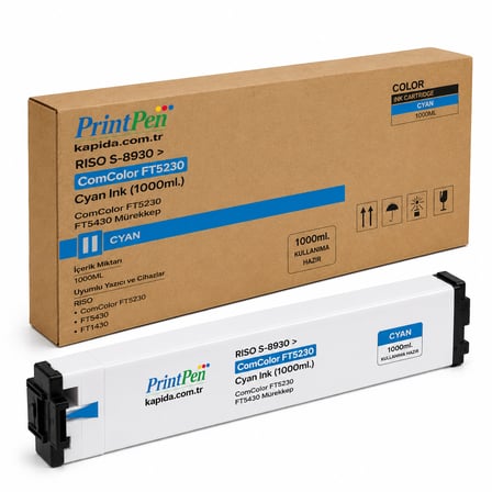 Printpen Riso S-8930 Comcolor Ft5230 Mavi İnk (1000Ml.) Comcolor Ft5230 Ft5430 Mürekkep
