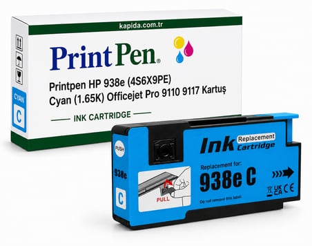 Printpen Hp 938E (4S6X9Pe) Mavi (1 65K) Officejet Pro 9110 9117 Kartus