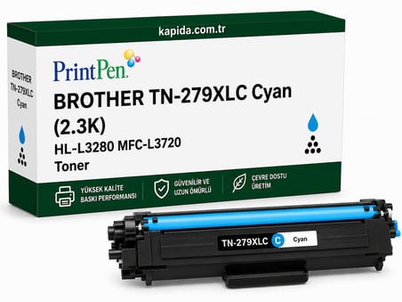 Printpen Brother TN-279XLC Mavi (2.3K) HL-L3280 MFC-L3720 Toner