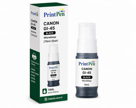Printpen Canon Gi 45 Black Murekkep (70Ml /Sise) Maxify Gx1040 Gx1050 Kartus