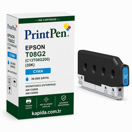 Printpen Epson T08G2 (C13T08G200) Mavi (30K) Workforce Enterprise Am C5000 Am C6000 Kartus