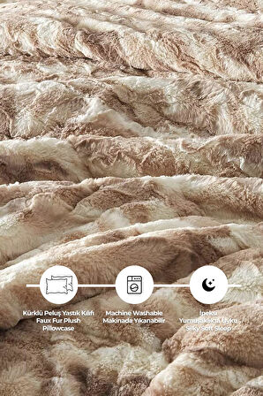 Kürklü Peluş 2'li Yastık Kılıfı 50x70 cm Yumuşak Supersoft Dekoratif Wellsoft Mayra