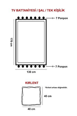 Evlen Home Ponponlu Ağaç Desenli TV Battaniyesi Triko Battaniye Lila 130 x 170 cm + Kırlent Seti