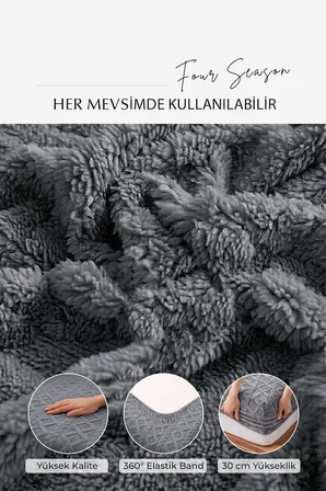 Süper Yumuşak Flanel Jakar Lastikli Çarşaf Seti Tek/Çift Kişilik