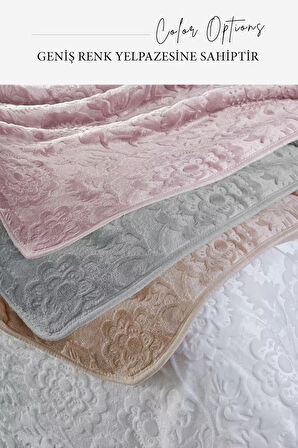 Maya 3 Kg Embos Baskılı Battaniye Çift Kişilik Kalın Yumuşak 220x240 cm Gri