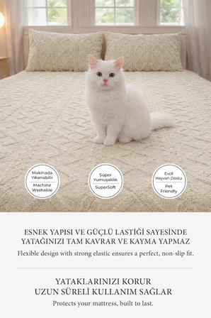 Süper Yumuşak Flanel Jakar Lastikli Çarşaf Seti Tek/Çift Kişilik