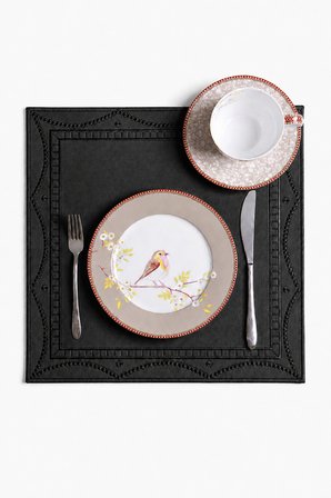 Nakışlı Deri Amerikan Servis 2'li Set Çift Taraflı Kare Supla 40x40 cm Olise