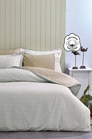 Spectra %100 Pamuk Özel Dokuma Çift Kişilik Nevresim Takımı Biyeli Çarşaflı Çizgili Sade