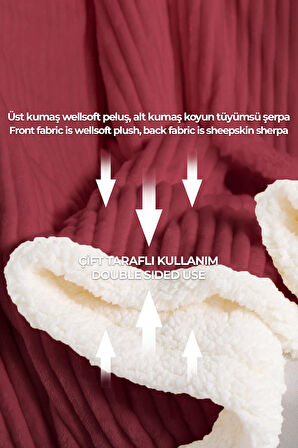Sherpa Tv Battaniye Tek Kişilik Çizgili Yumuşak Peluş Wellsoft Yatak Örtüsü