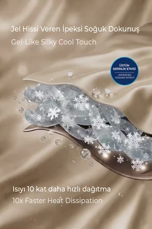 Soğutmalı Yatak Örtüsü Seti Tek Kişilik Soğuk Buzlu Icecool 2 Parça Çift Taraflı Bej Kahve