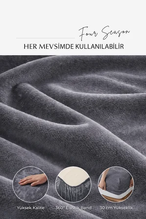 Süper Yumuşak Flanel Jakar Lastikli Çarşaf Seti Tek/Çift Kişilik