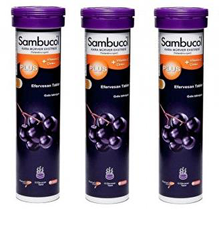 Sambucol Plus 15 Efervesan Tablet x 3 Adet