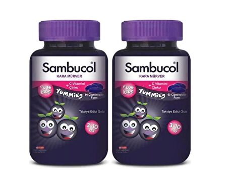 Sambucol Plus Kids Yummies 60 Çiğneme Tableti - 2 ADET-SKT: 04/2025