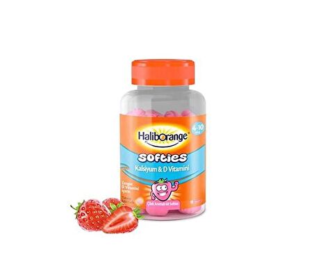 Haliborange Softies Kalsiyum D Vitamini Çilek Aromalı 60 Softies
