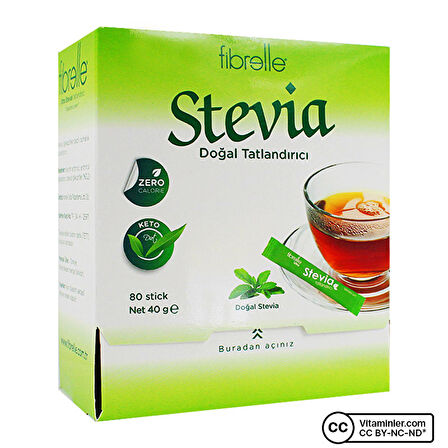 Fibrelle Ultra Stevialı Tatlandırıcı 80 Saşe x 0.5 Gr - AROMASIZ