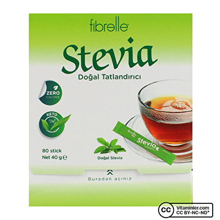 Fibrelle Ultra Stevialı Tatlandırıcı 80 Saşe x 0.5 Gr - AROMASIZ