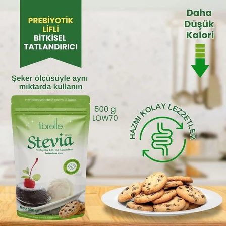 Fibrelle Prebiyotik Lif li Stevia lı Tatlandırıcı  LOW70 500 gr 1 adet
