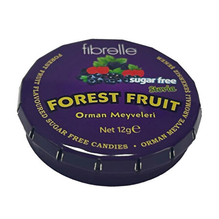 Fibrelle Stevialı Orman Meyveli Şekersiz Şeker (12 gr)