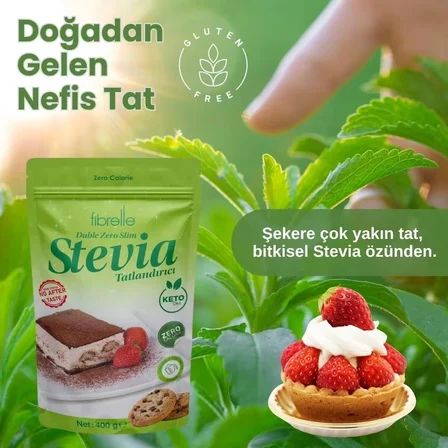 Fibrelle Double Zero Slim Stevialı Tatlandırıcı 400 Gr - AROMASIZ